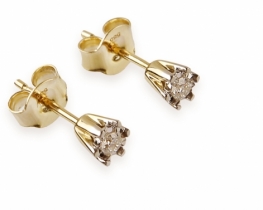 Gold Earrings MINERVA with Diamonds