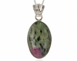 Silver Pendant Ruby Zoisite 15 x 22 mm