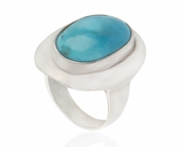 Silver Ring Turquoise 15 x 20 mm