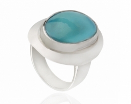 Silver Ring Turquoise 15 x 20 mm
