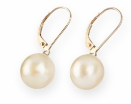 Gold Pearl Earrings JULIA 11 mm