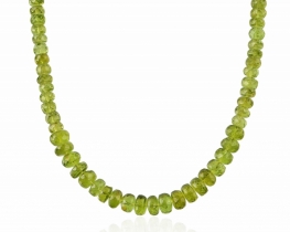 Peridot Necklace Olive Queen 6 - 8 mm