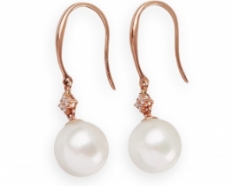 Gold Earrings Mikimoto Akoya Pearl & Diamonds