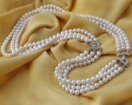 Biserna ogrlica in zapestnica Miramar 6 mm - komplet 