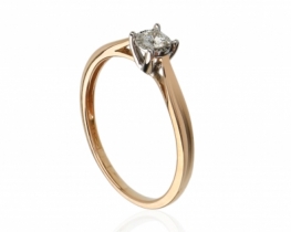 Diamantni prstan ALIOT - roza zlato in srebro