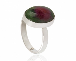 Silver Ring Ruby ​​Zoisite