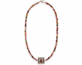 Tourmaline Necklace with Silver Pendant 