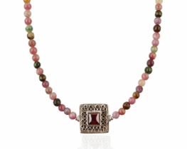 Tourmaline Necklace with Silver Pendant 