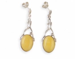 Silver earrings amber DIONIZ