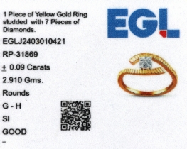 Gold Diamond Ring - symbol of the Evil Eye