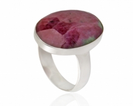Silver Ring Ruby Rose