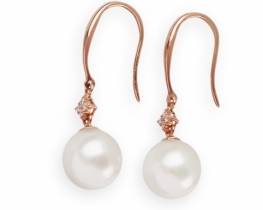 Gold Earrings Mikimoto Akoya Pearl & Diamonds
