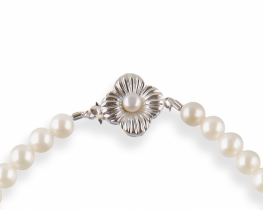 Sea Pearl Necklace Akoya 8 mm - Silver & Gold