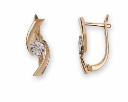 Gold Earrings with Diamonds EVIL EYE