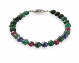 Emerald Bracelet with Rubies & Blue Sapphires 