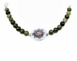 Vintage Silver Bracelet Green Garnet - Tsavorite 