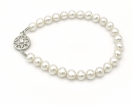 Pearl Necklace & Bracelet Silver Star