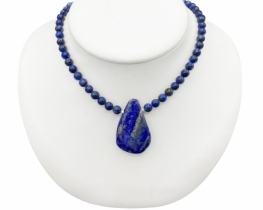 Necklace lapis 6 mm with Pendant