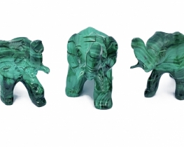 Malachite Elephants figurines 52 x 38 mm