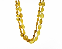 Golden Baltic Amber Necklace 15 x 20 mm