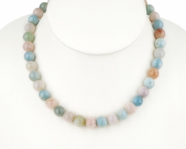 Necklace & Bracelet Morganite 10 mm