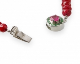 Silver Ruby Bracelet 6 x 4 mm