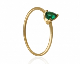 Gold Rings ABELIA - Emerald, Tanzanite, Kyanite