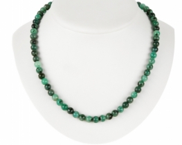 Emerald Necklace 6 mm Gold Clasp