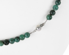 Emerald Necklace 6 mm Gold Clasp