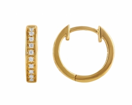 Golden Hoop Earrings with Diamonds Galaktic