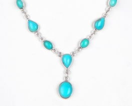 Silver Necklace Turquoise Aladin