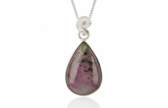 Silver Pendant Ruby Zoisite 15 x 22 mm