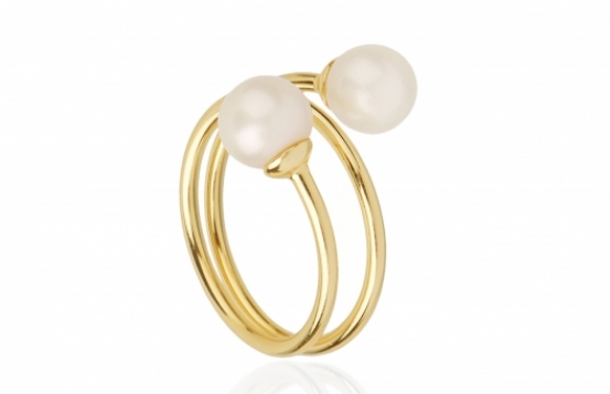 Pearl ring Miramar Infinity Gold