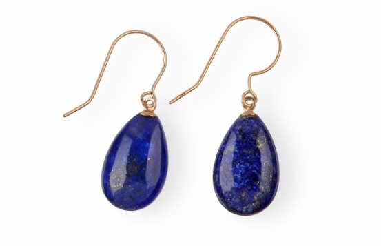 Lapis lazuli Gold Earrings Royal Blue 