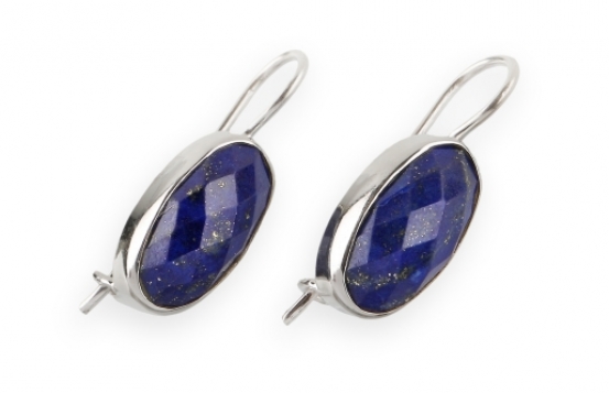  Silver Earrings Lapis Ultramarine Blue