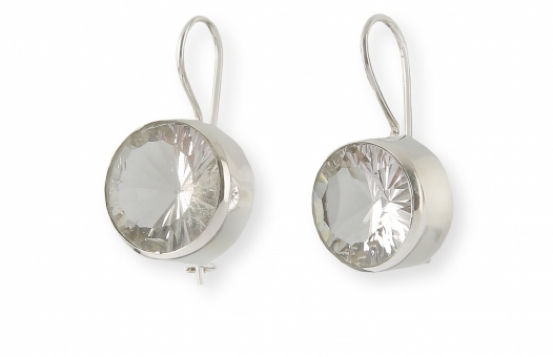 Silver Earrings Crystal quartz