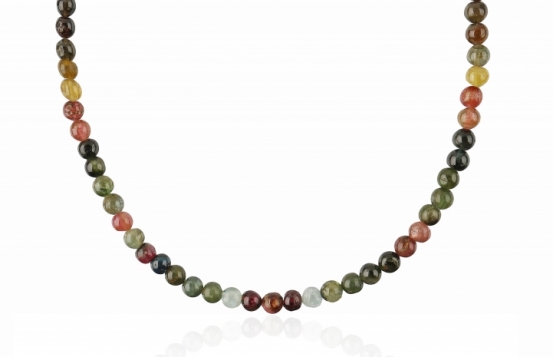 Necklace multicolored Tourmaline 6 mm