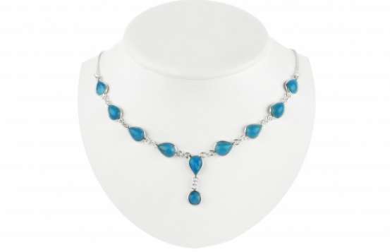 Silver Necklace Turquoise Aladin