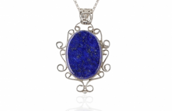 Silver Pendant Lapis Lazuli VINTAGE