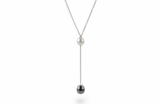 Sea Pearl necklace White and Tahiti Pearl TWIN