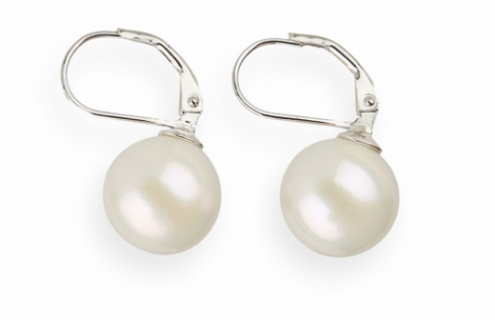  Silver & Gold Pearl Earrings MARCIA 12,5 mm