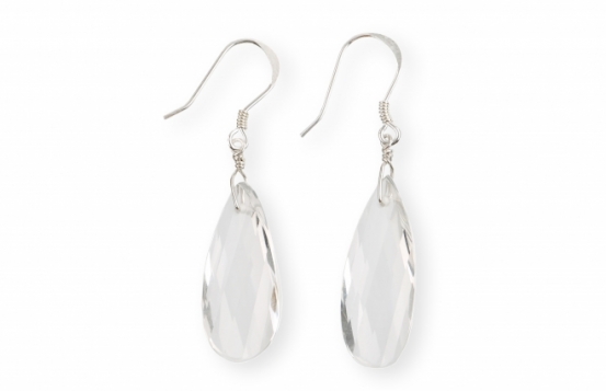Silver Earrings Crystal Quartz La Boheme