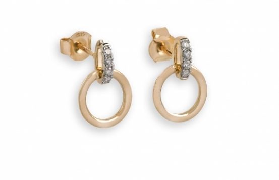 Gold Earrings with Diamonds Dual