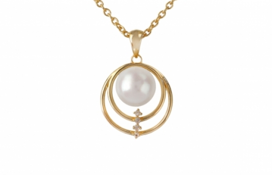 Pearl Necklace Orion with White Sapphires