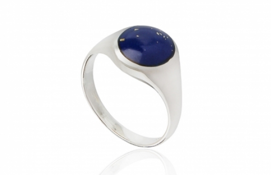 Silver Ring Lapis Lazuli Marine Blue