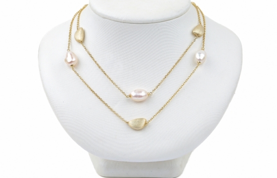 Pearl Necklace Silk Lorelai 90 cm