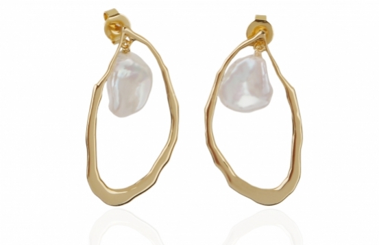 Keishi Pearl Earrings NICOLLE Gold