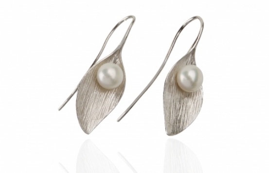 Silver Earrings with Pearl LILY
