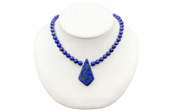 Necklace Lapis AA 6 mm with Pendant