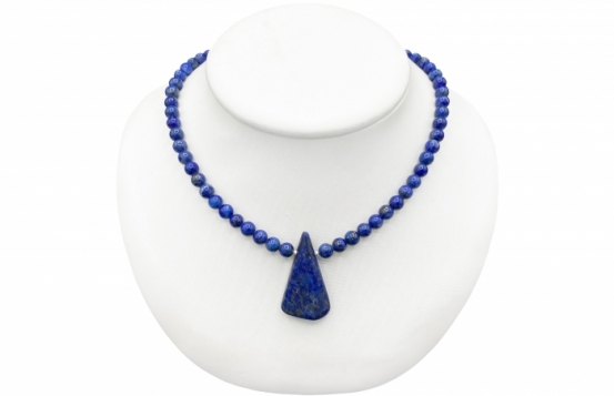Necklace lapis 6 mm with Pendant